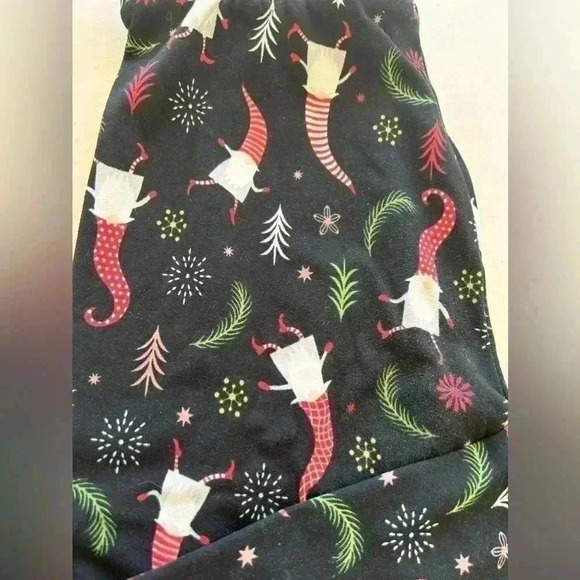 * Gnome Black Stretch Leggings Kapion Small - Picture 2 of 4